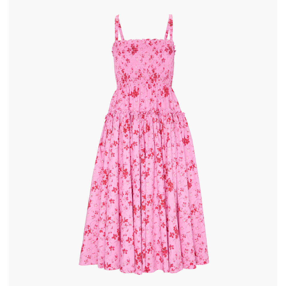 Hill House Home The Seraphina Midi Nap Dress - Pink Sweet Peas Size XXS